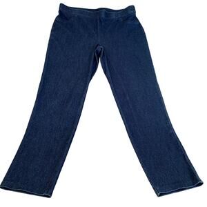 Alfred Dunner Women's Pull On Denim Look Stretch Straight Leg Pants SZ 12